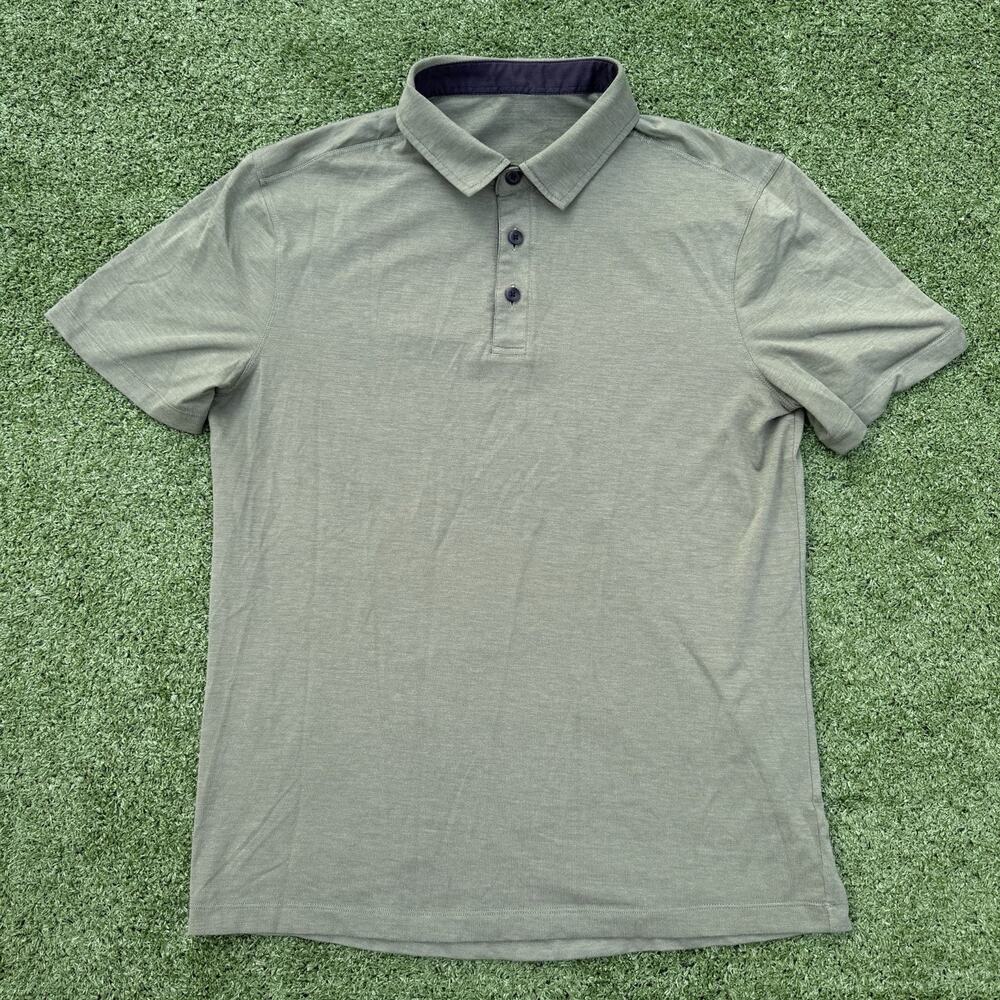 Lululemon Men’s Small Olive Green Short Sleeve Performance Polo Shirt Golf